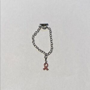 Pink Ribbon Charm Chain Bracelet - Women Jewelry